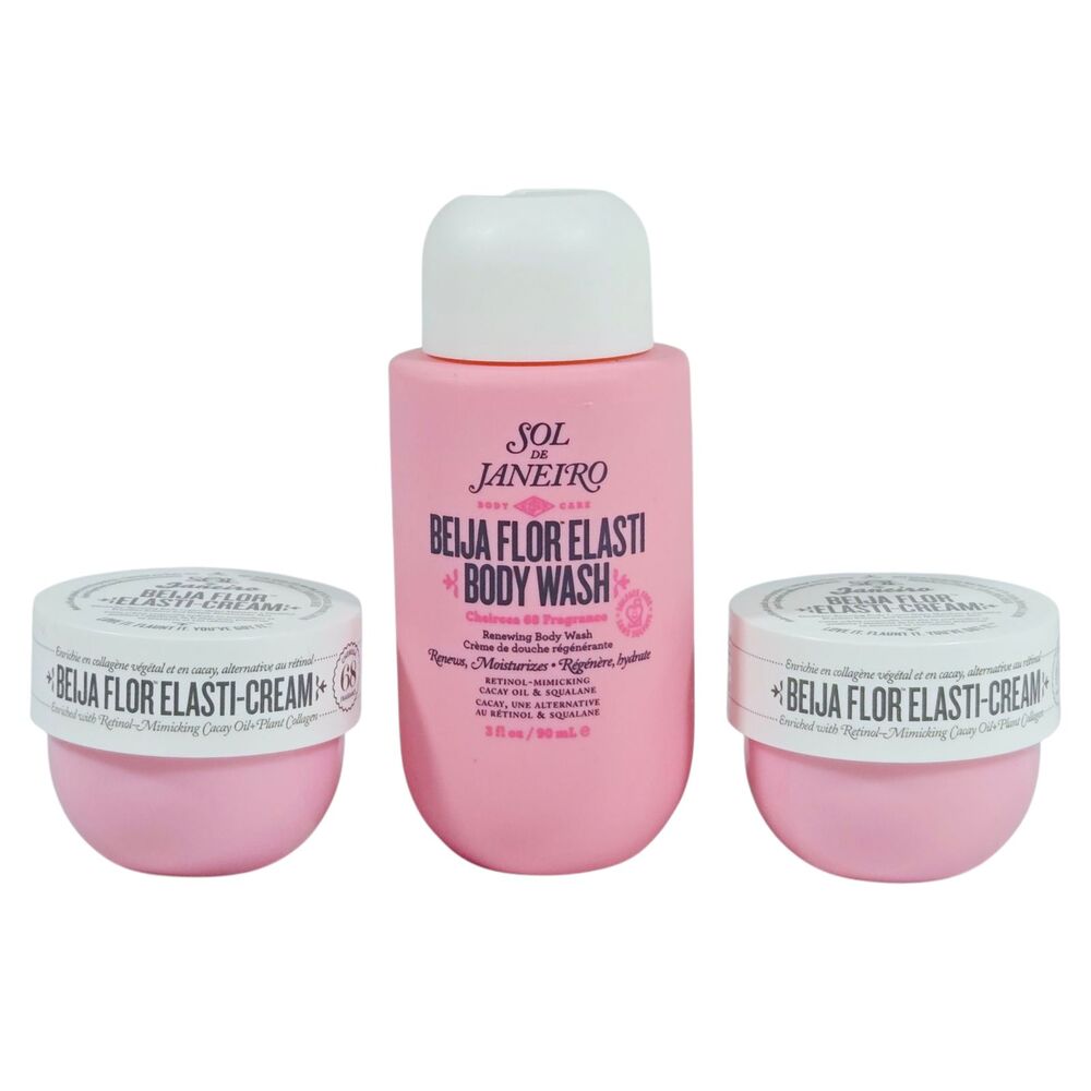 Sol de Janiero Beija Flor Elasti Bundle 1 Body Wash, 2 Creams - Travel Sizes